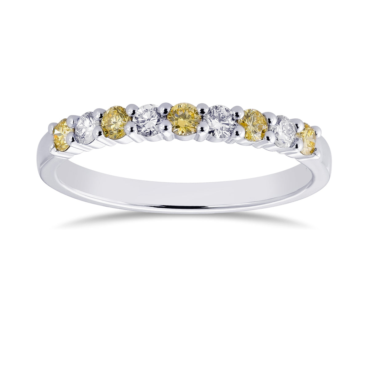 Brilliant Fancy Yellow & Colorless Diamond Band 