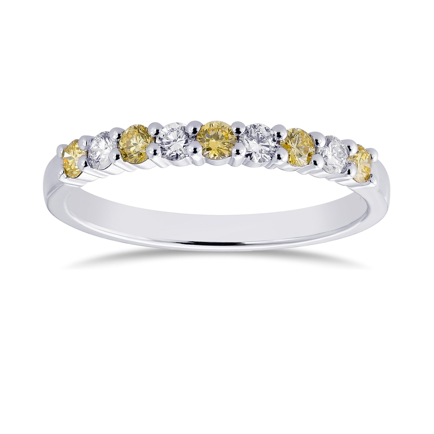 Brilliant Fancy Yellow & Colorless Diamond Band 