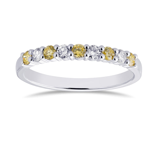 Brilliant Fancy Yellow & Colorless Diamond Band 