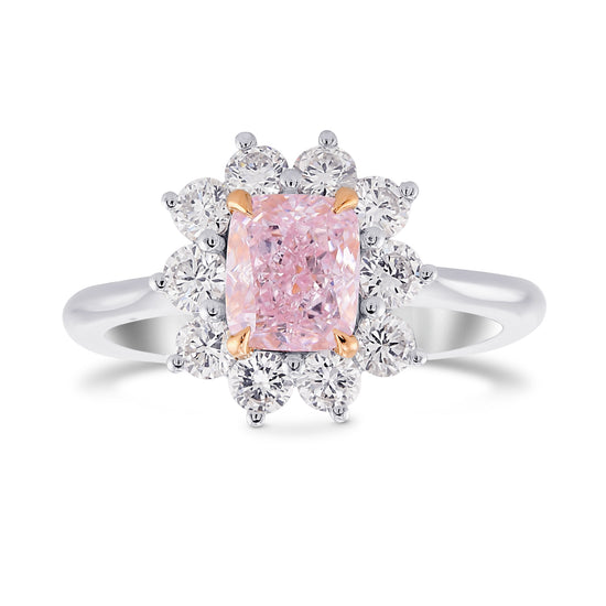 Fancy Light Purplish Pink Cushion Diamond Halo Ring
