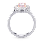 Fancy Light Purplish Pink Cushion Diamond Halo Ring