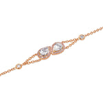  Pear Shape Collection Color and Fancy Pink Diamond Halo Bracelet