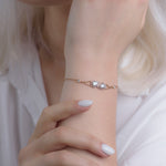  Pear Shape Collection Color and Fancy Pink Diamond Halo Bracelet