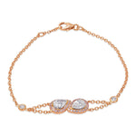  Pear Shape Collection Color and Fancy Pink Diamond Halo Bracelet