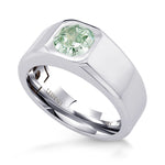 Fancy Intense Bluish Green Cushion Diamond Gents Ring