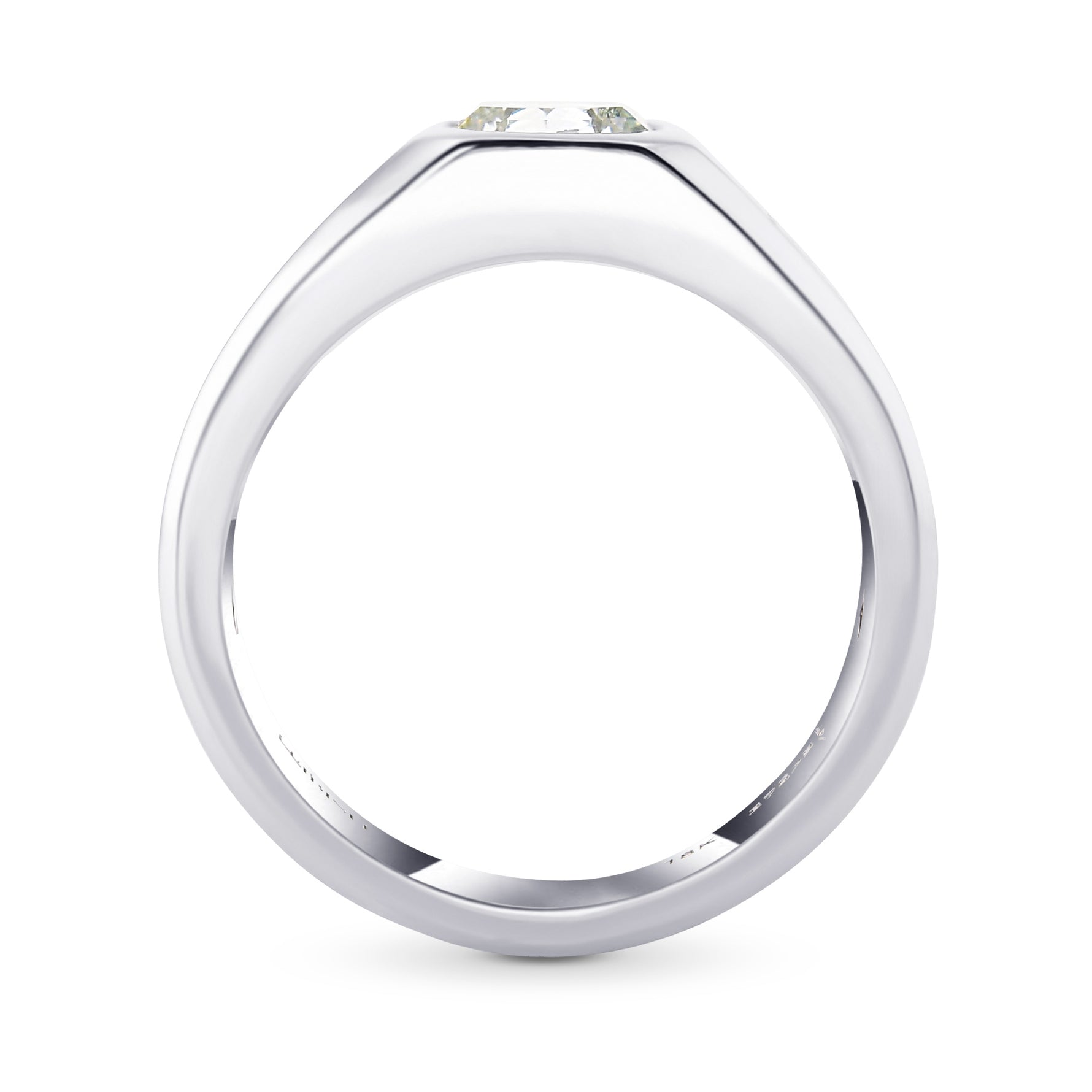 Fancy Intense Bluish Green Cushion Diamond Gents Ring