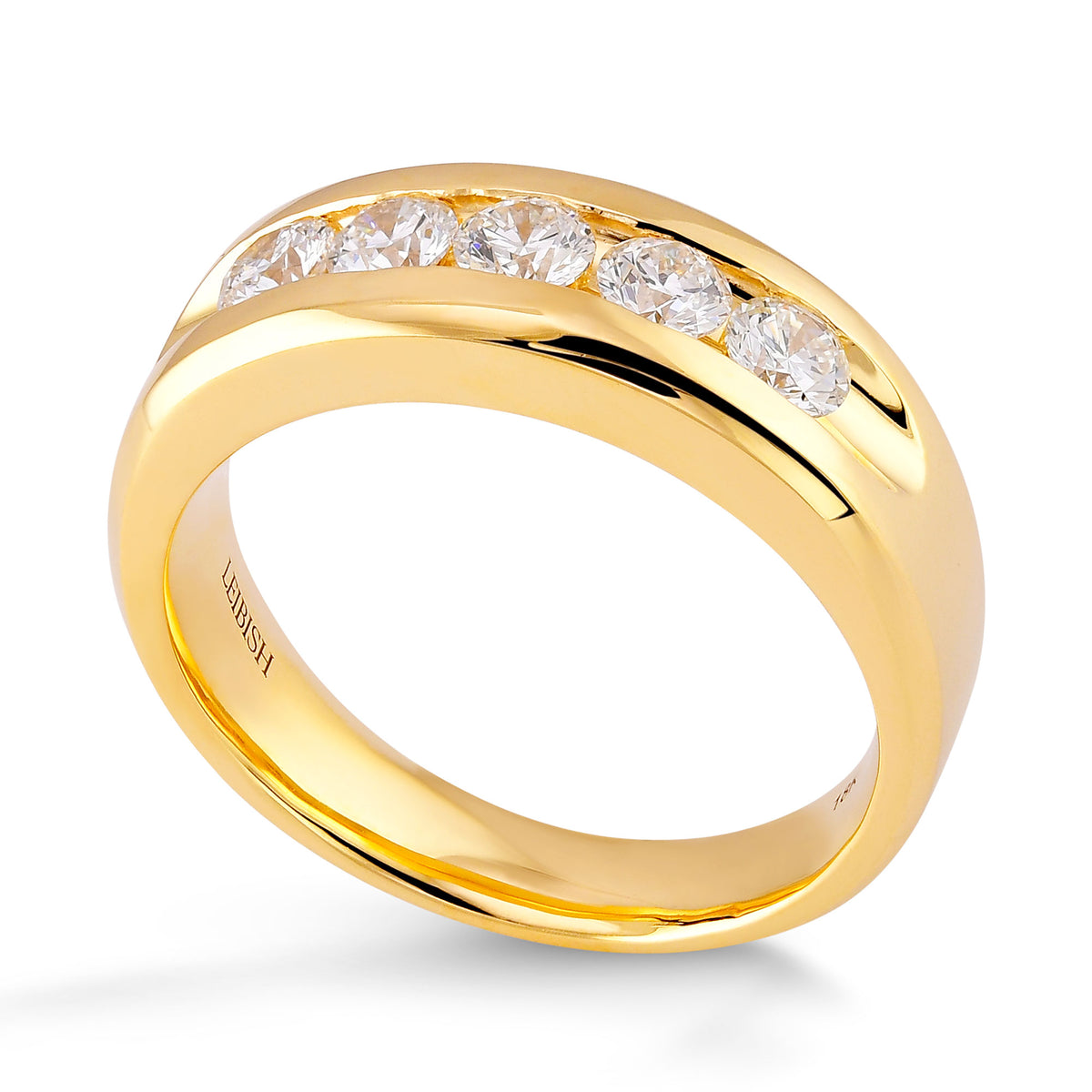 Round Diamond 5 Stone Men's Ring