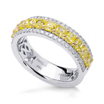 Fancy Yellow Radiant Diamond Band Ring 