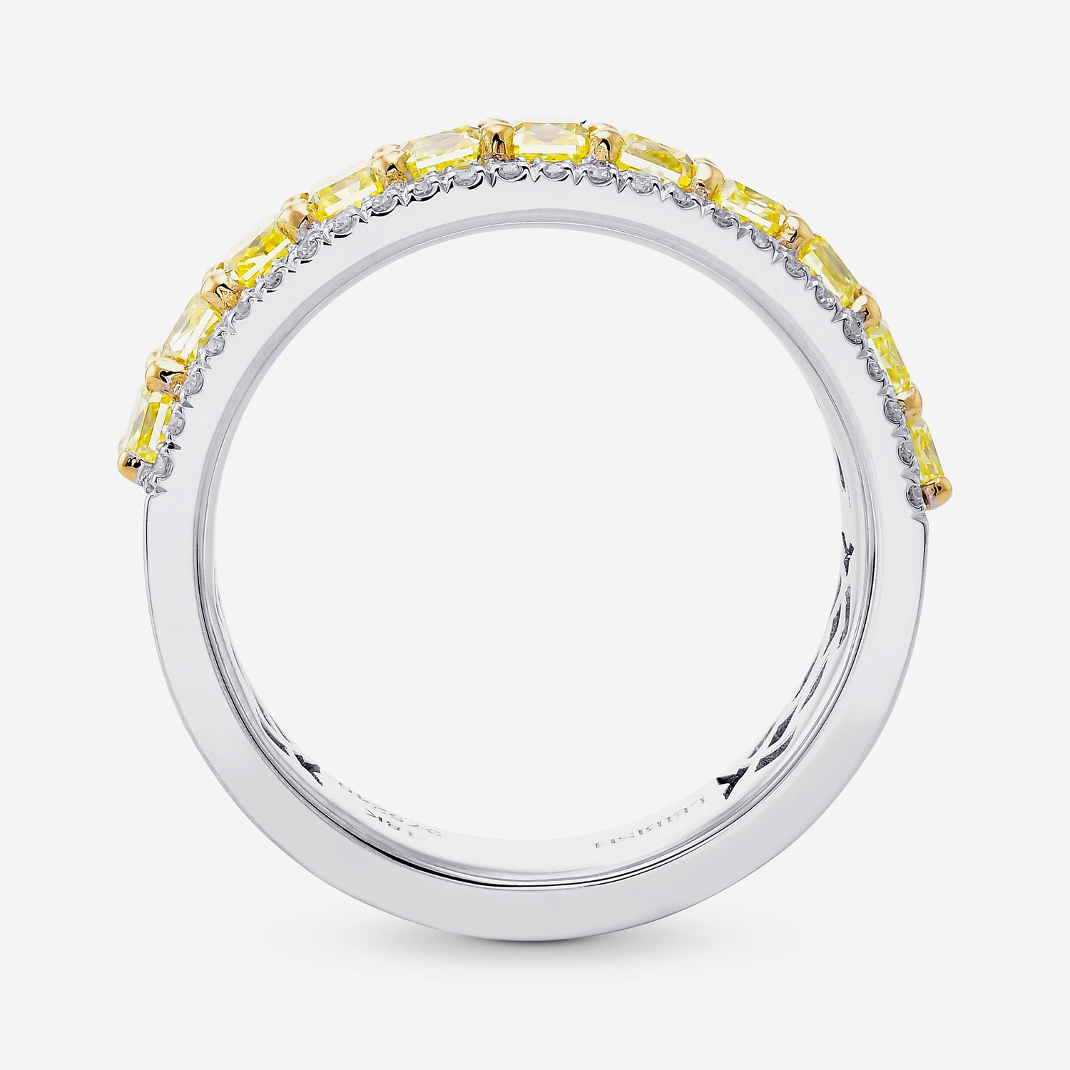 Fancy Yellow Radiant Diamond Band Ring 