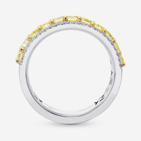 Fancy Yellow Radiant Diamond Band Ring 