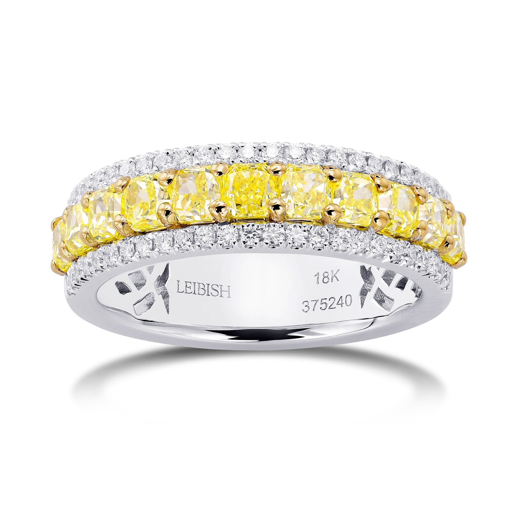 Fancy Yellow Radiant Diamond Band Ring 