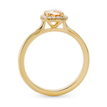 Fancy Brown Yellow Cushion Diamond Halo Ring