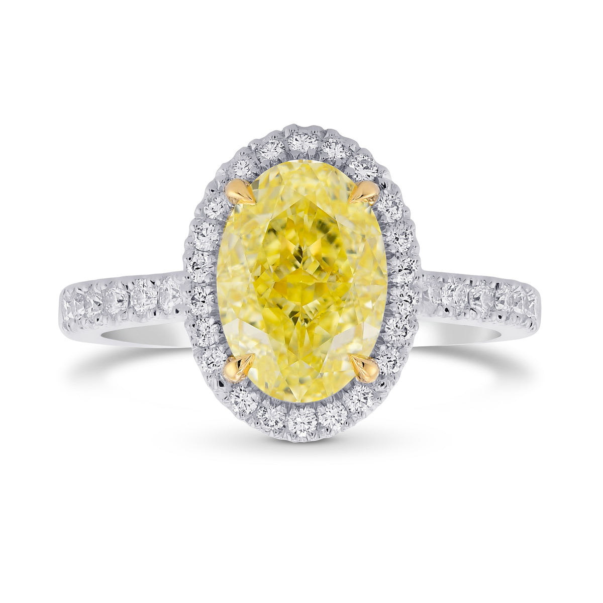 Fancy Yellow Oval Diamond Halo Ring