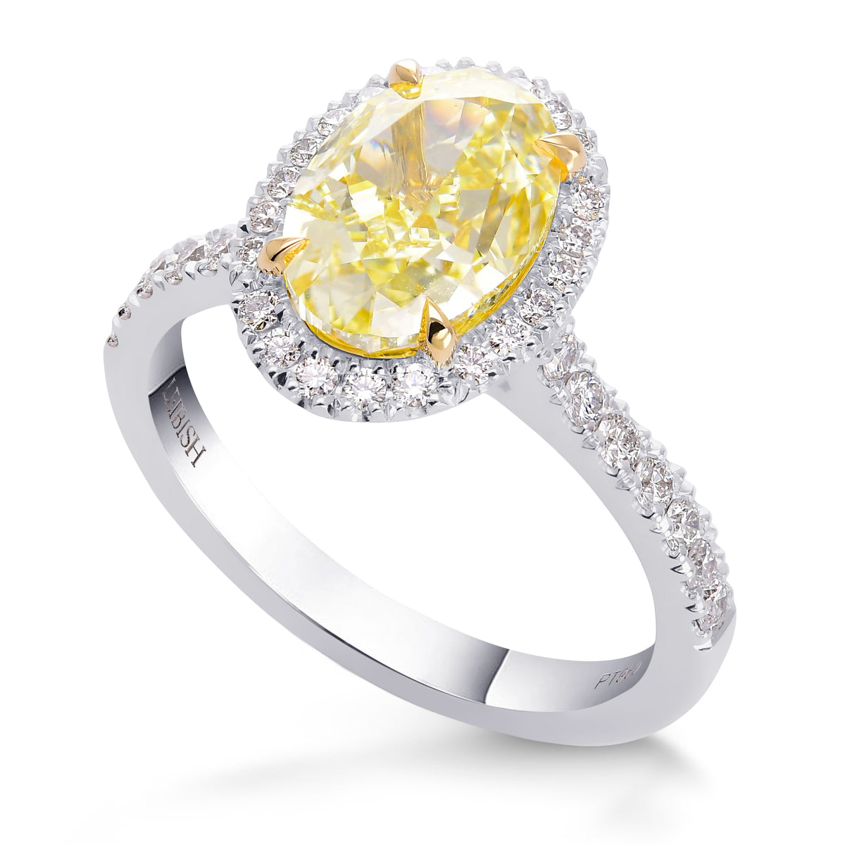 Fancy Yellow Oval Diamond Halo Ring