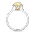 Fancy Yellow Oval Diamond Halo Ring