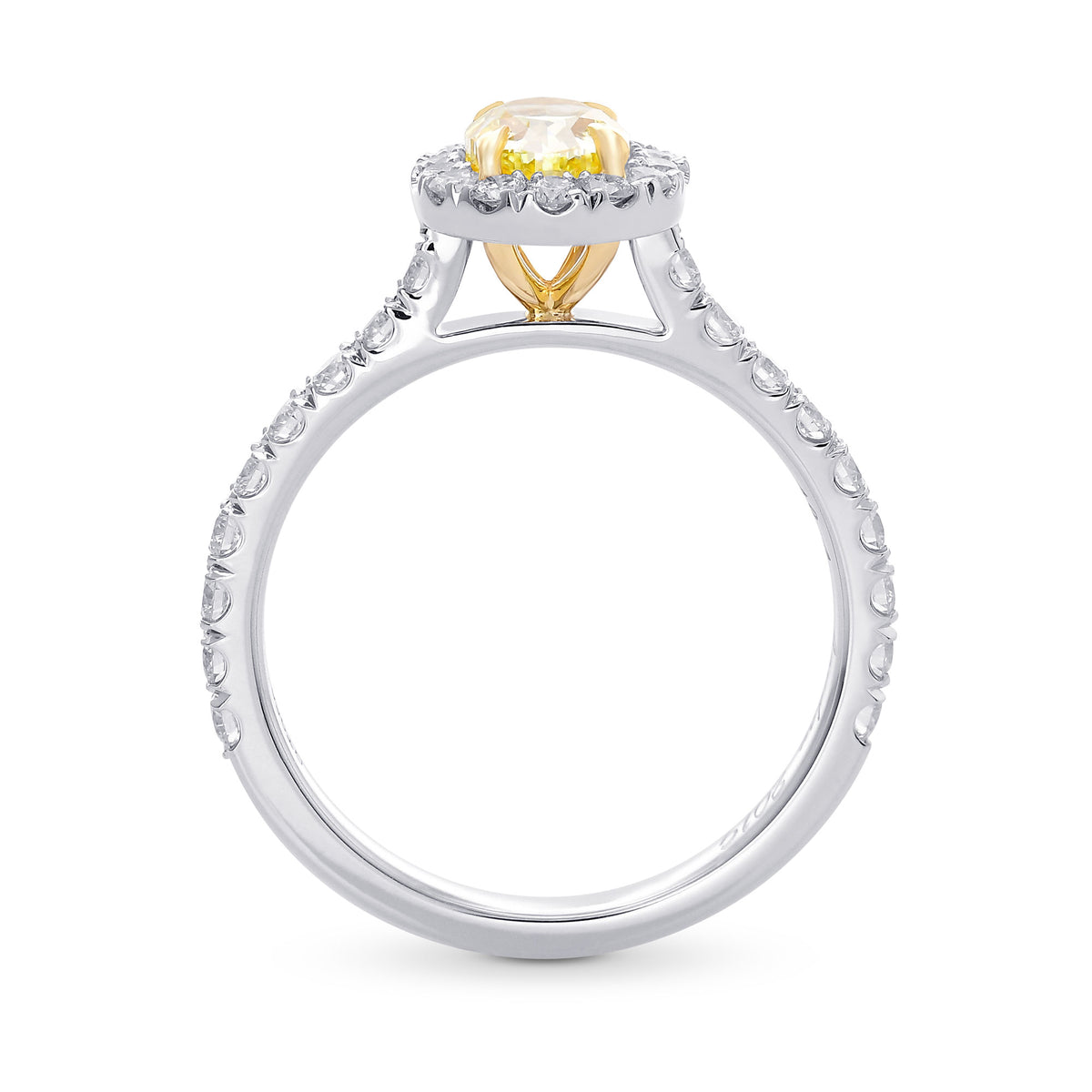 Fancy Intense Yellow Oval Diamond Halo Ring