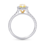 Fancy Intense Yellow Oval Diamond Halo Ring