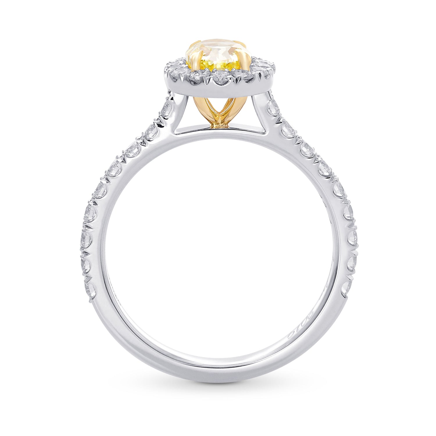 Fancy Intense Yellow Oval Diamond Halo Ring