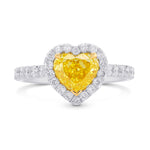 Fancy Vivid Yellow Heart Diamond Halo Ring