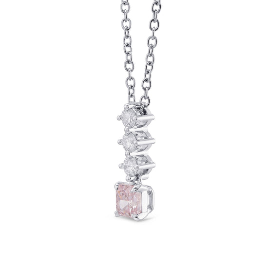 Fancy Light Pink Radiant Diamond Drop Pendant 