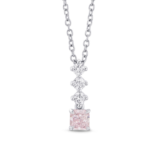 Fancy Light Pink Radiant Diamond Drop Pendant 