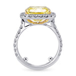 Fancy Intense Yellow Cushion Diamond Halo Ring