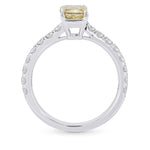 Fancy Brown Yellow Radiant Diamond Side Stone Ring