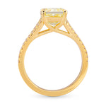Fancy Light Yellow Radiant Diamond Side-stone Ring