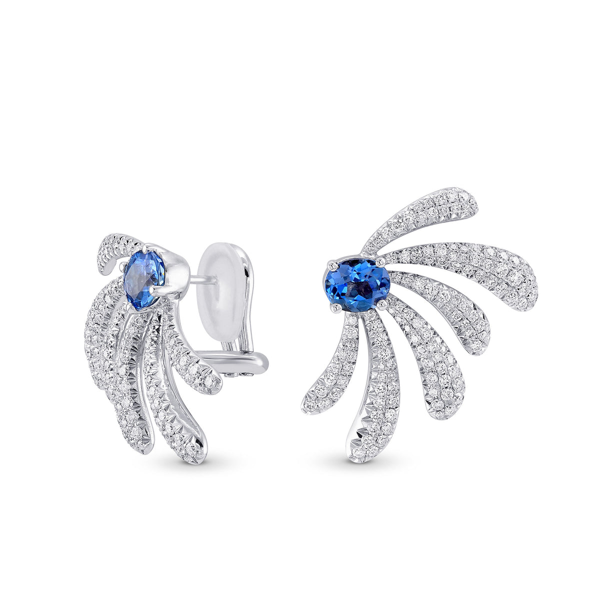 Aquamarine and Diamond Couture Earrings