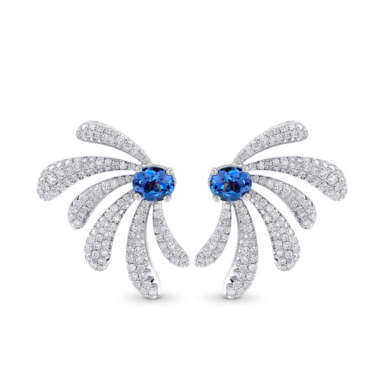 Aquamarine and Diamond Couture Earrings