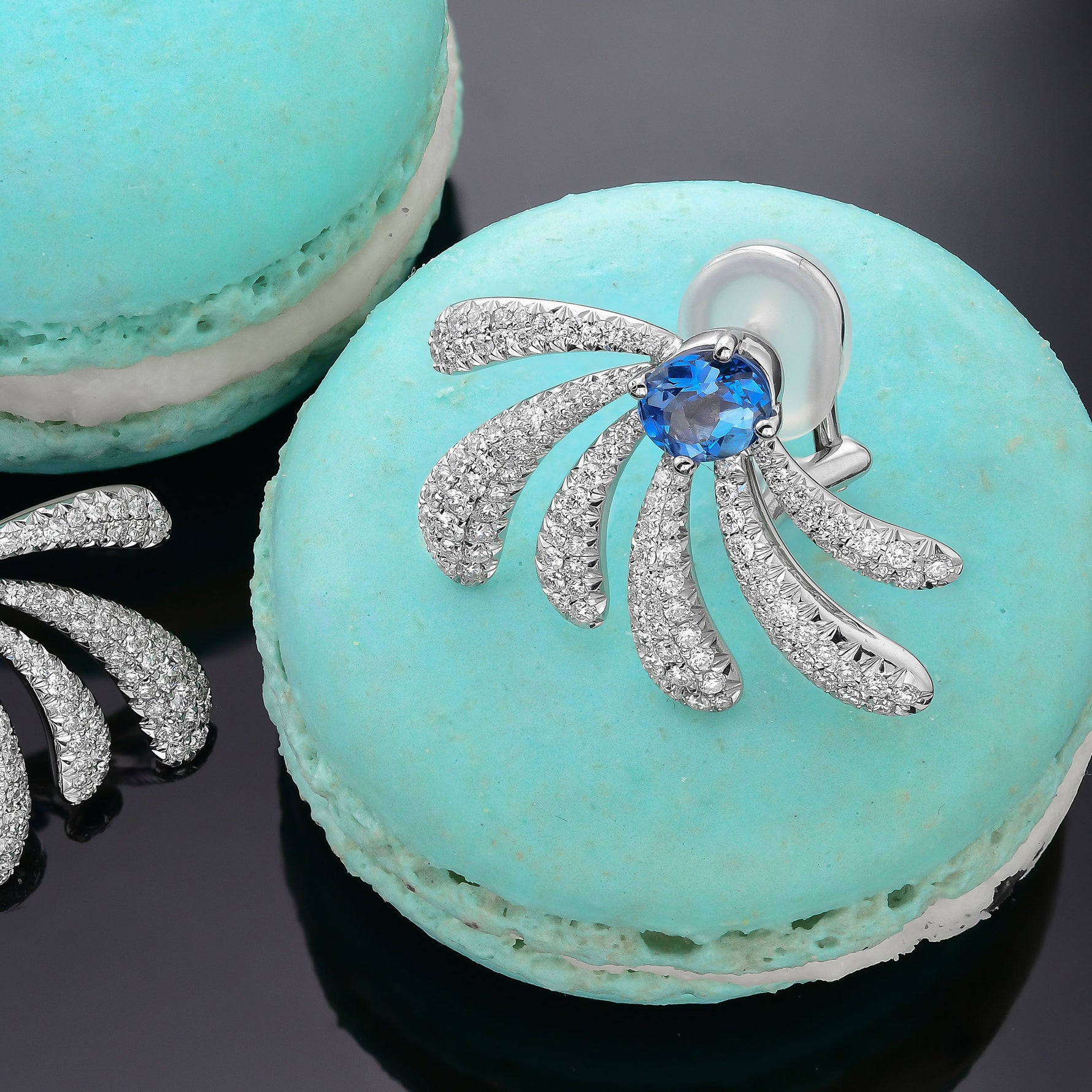 Aquamarine and Diamond Couture Earrings