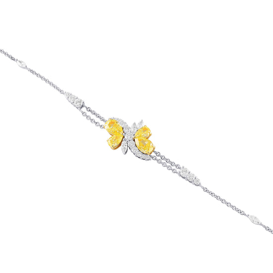 Fancy Intense Yellow Pear shape Diamond Couture Bracelet