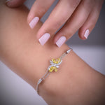 Fancy Intense Yellow Pear shape Diamond Couture Bracelet