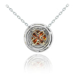 Fancy Deep Brownish Orange Diamond Halo Pendant