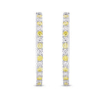 Fancy Yellow & Colorless Diamond Hoop Earrings
