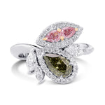 Asymmetrical Couture Color Diamond Ring