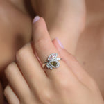 Asymmetrical Couture Color Diamond Ring