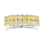 Fancy Yellow Radiant Diamond Band Ring 