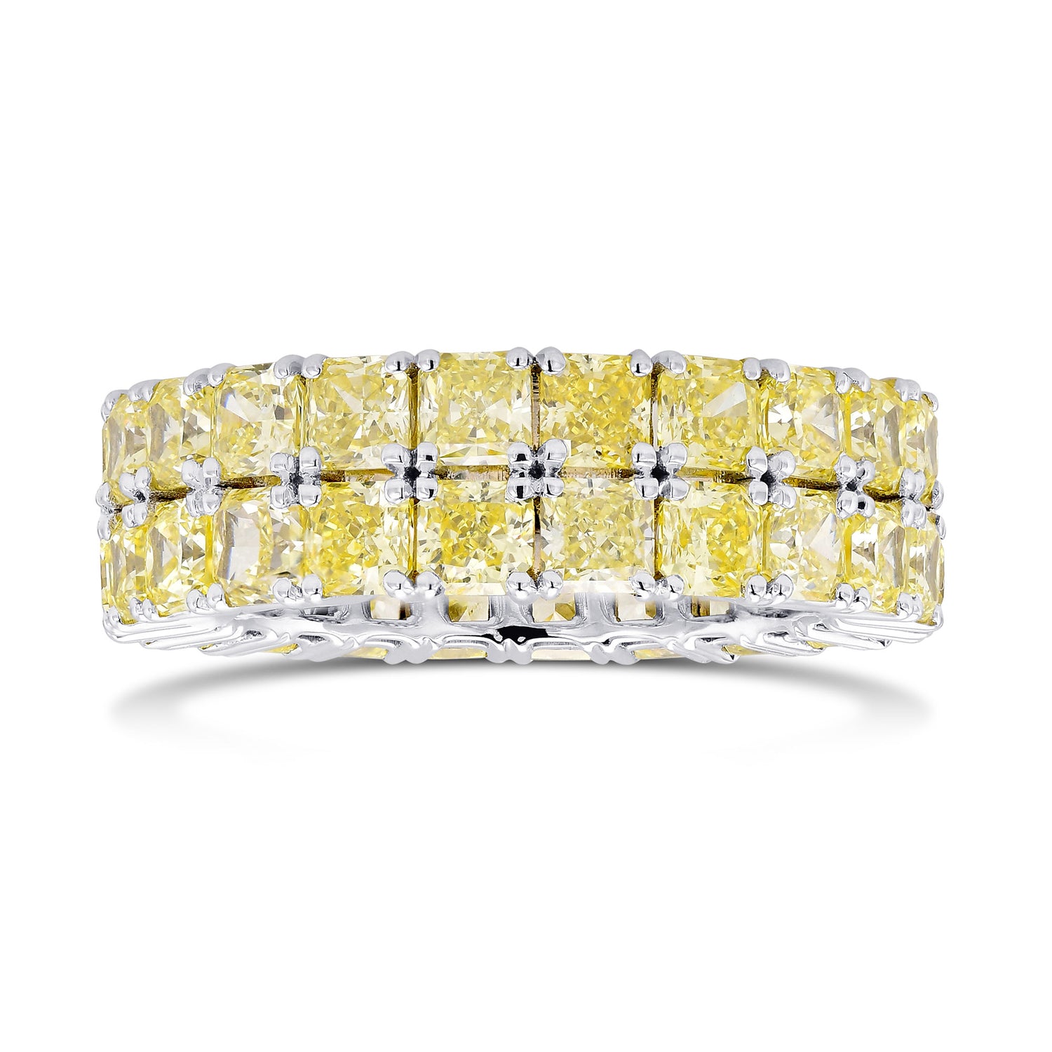 Fancy Yellow Radiant Diamond Band Ring 