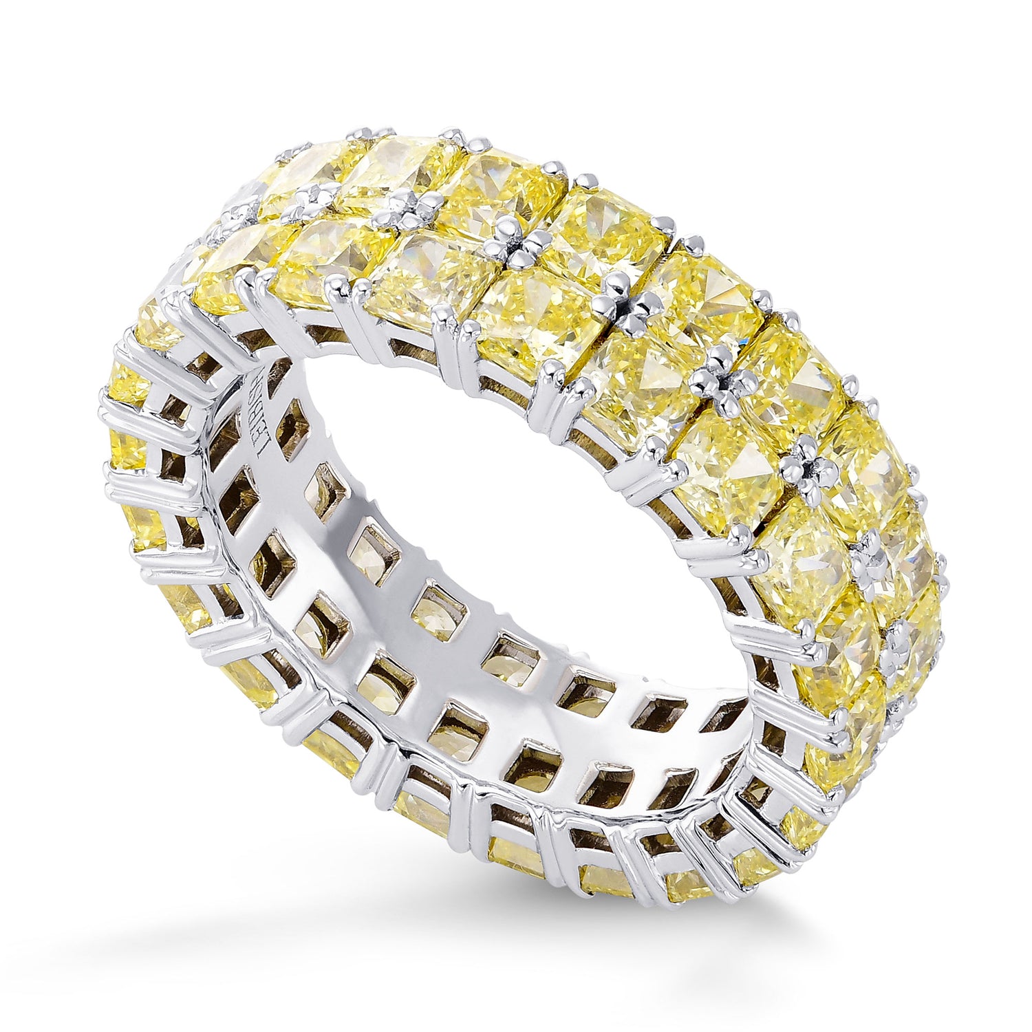 Fancy Yellow Radiant Diamond Band Ring 