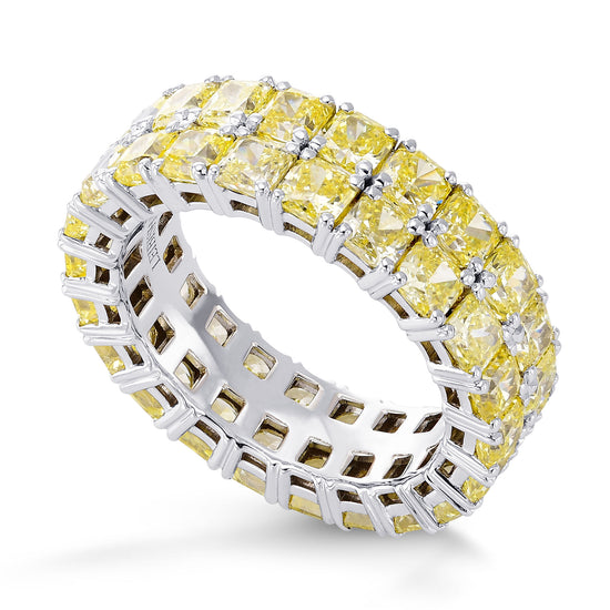 Fancy Yellow Radiant Diamond Band Ring 