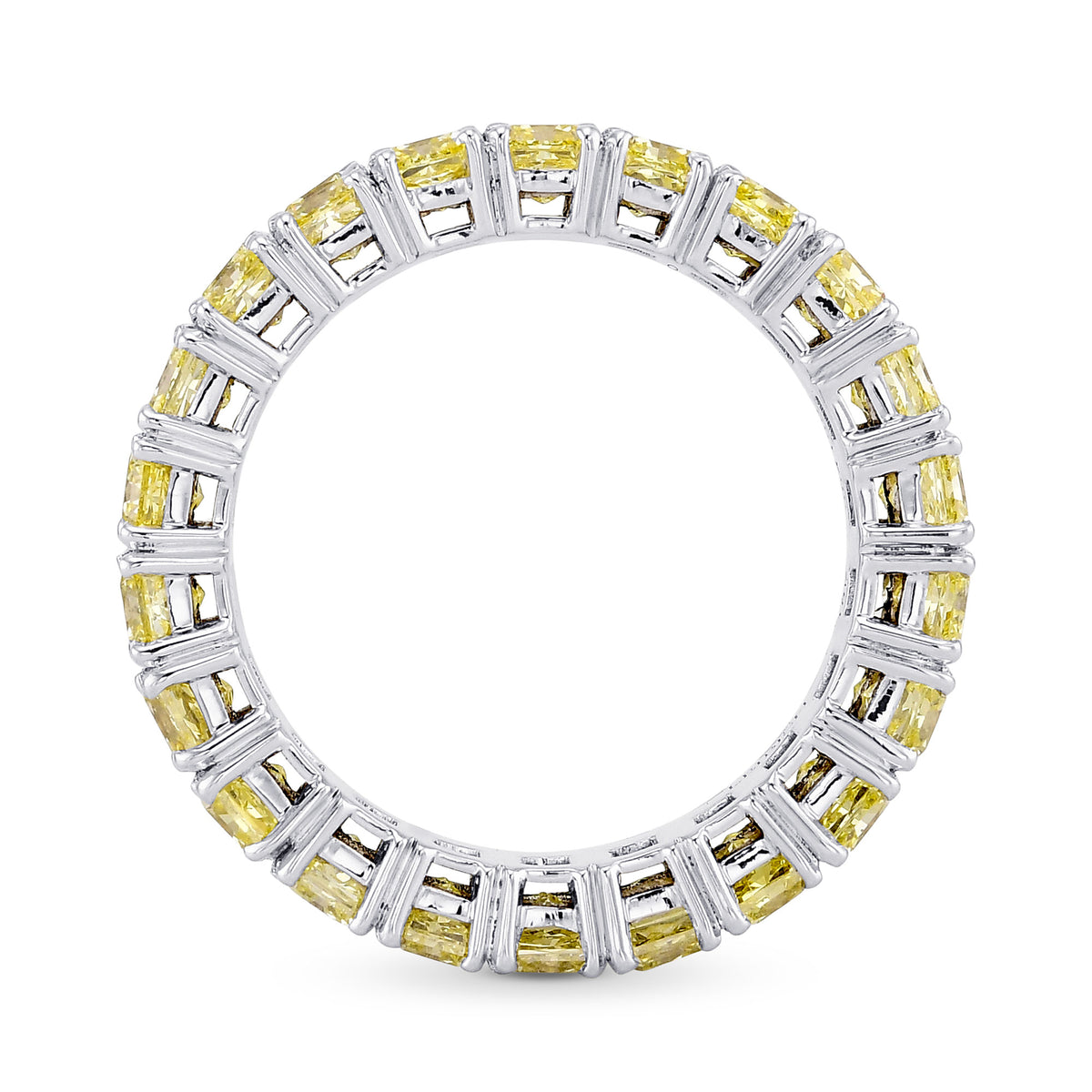 Fancy Yellow Radiant Diamond Band Ring 