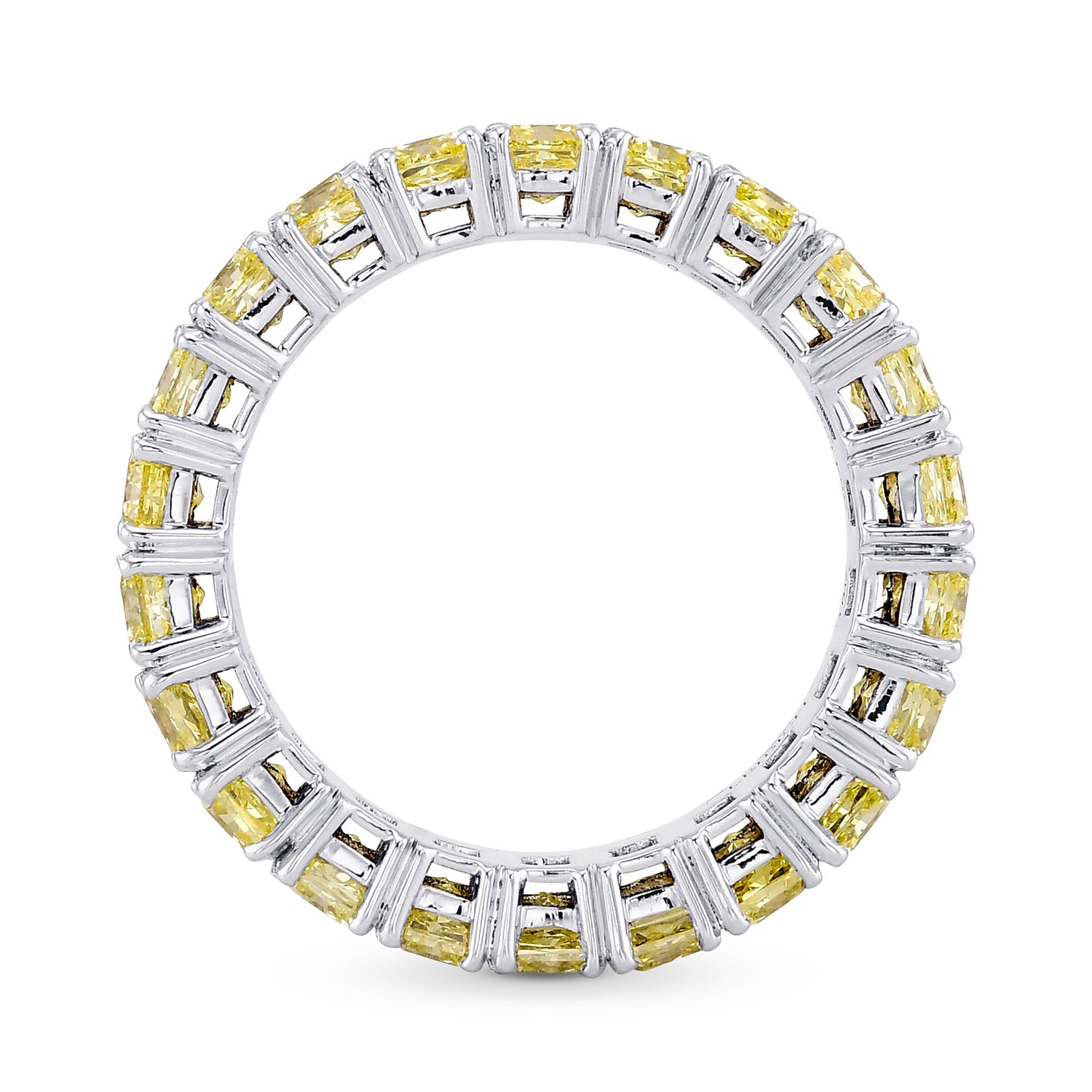 Fancy Yellow Radiant Diamond Band Ring 