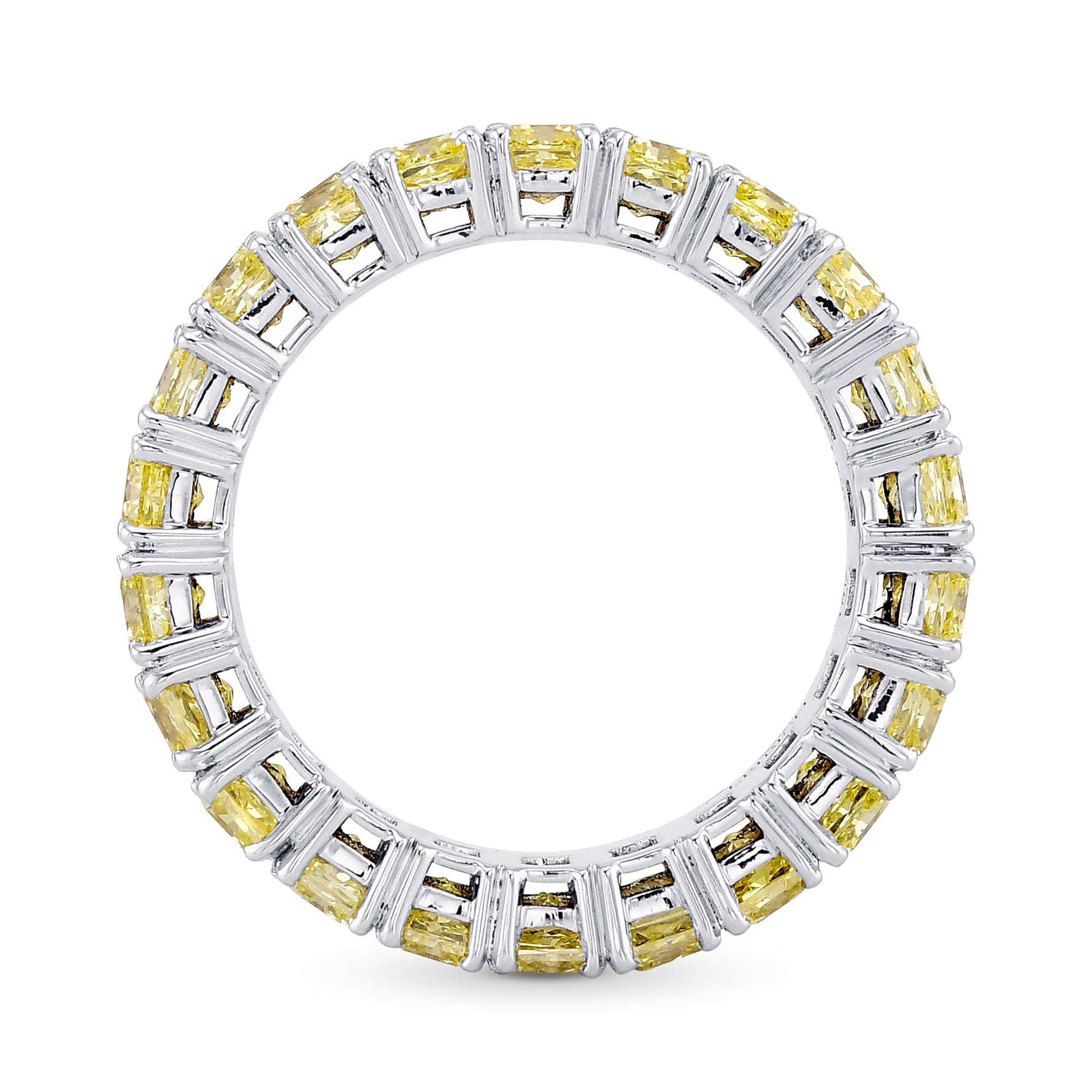 Fancy Yellow Radiant Diamond Band Ring 
