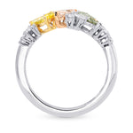 Multicolor Diamond Cluster Ring