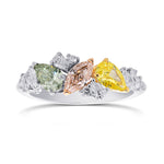 Multicolor Diamond Cluster Ring