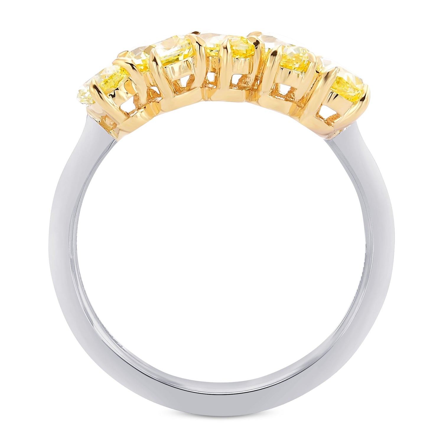 Fancy Yellow Mix shape Diamond Band Ring