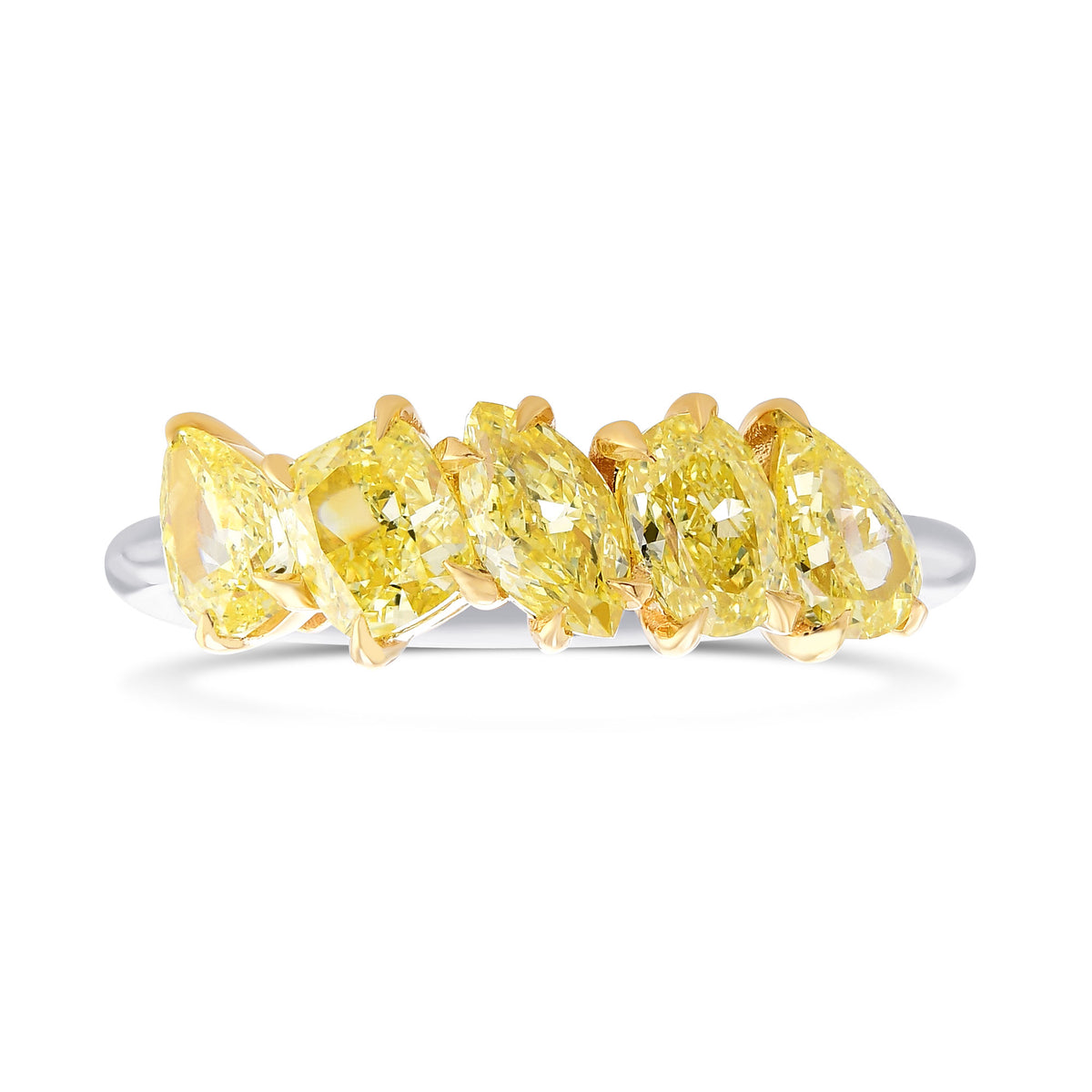 Fancy Yellow Mix shape Diamond Band Ring