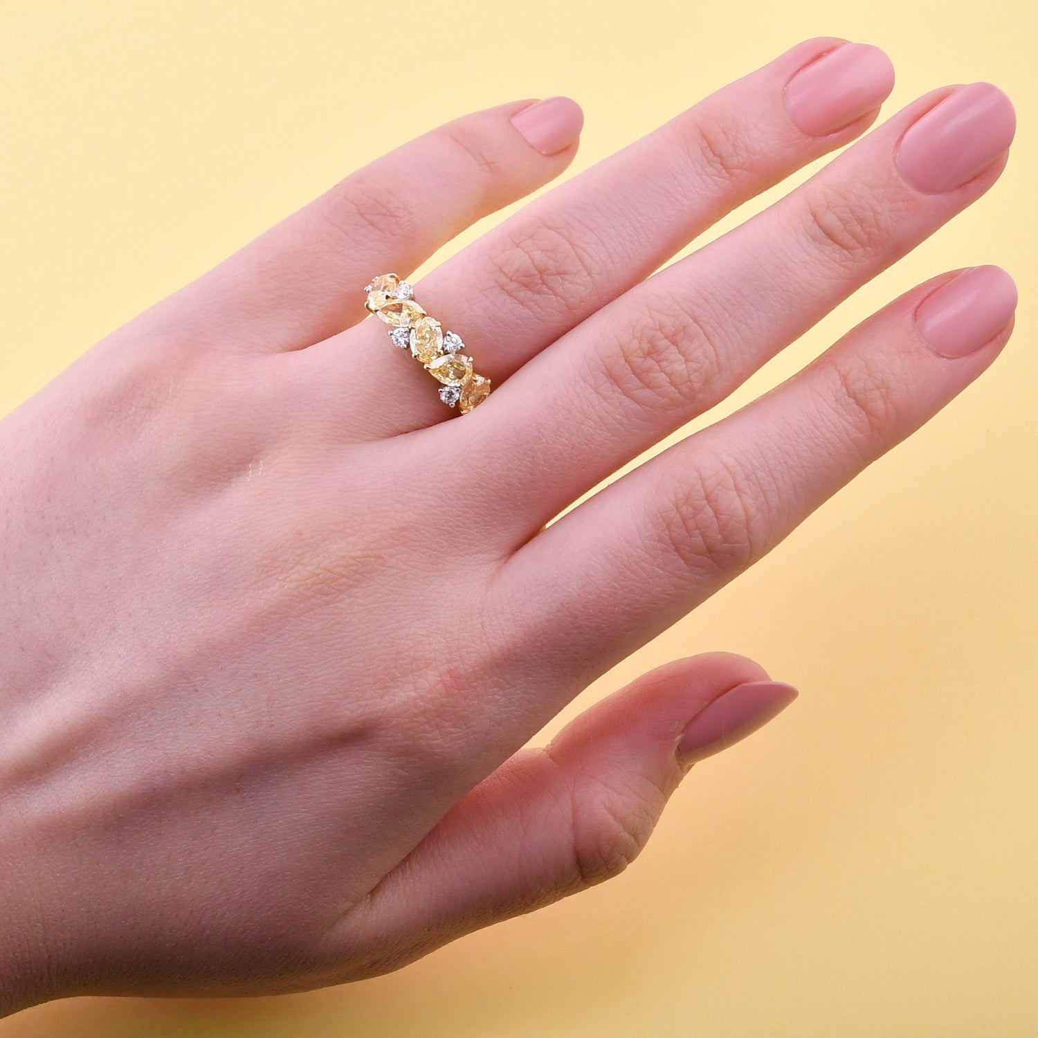  Fancy Yellow Mix and Collection Diamonds Band Ring