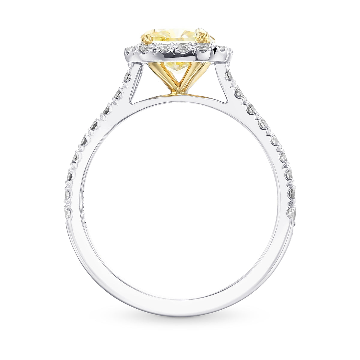Fancy Yellow Cushion Halo Diamond Ring